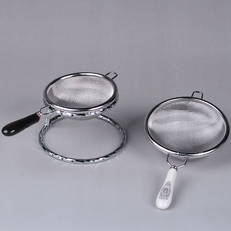 304 stainless steel ceramic handle two-story filter Gongfu tea filter Tea Pu Pu'er Tea Black Tea Tea leak
