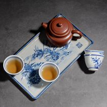 Jingdezhen blue and white porcelain antique ceramic long dry foam pot tea set tray tea dish tea ceremony zero match