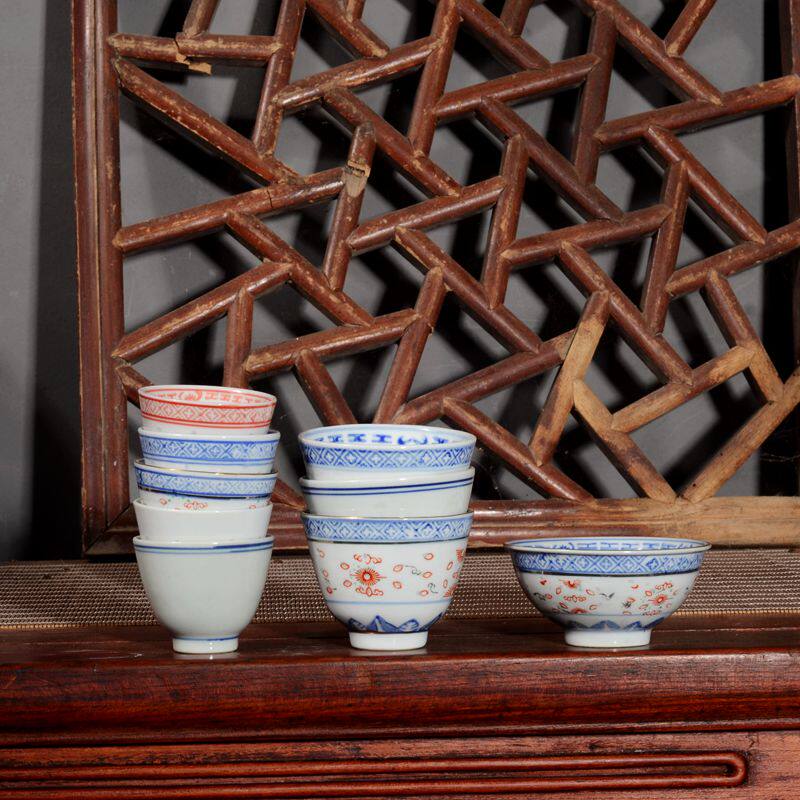 Imitation old factory Qinghua porcelain Jingdezhen Traditional Lingong Porcelain Kongfu Tea Tea Cup Tea Cup