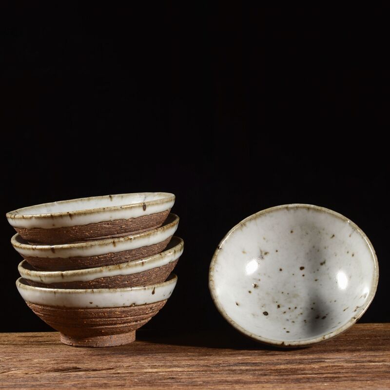 Jingdezhen Handmade Semi-Ceramic Semi-Glazed Bowl-Shaped Pu'Er Tea Cup Tea Set Master Cup Jingdezhen Handmade Semi-Ceramic Semi-Glazed Bowl-Shaped Pu'Er Tea Cup Tea Set Master Cup