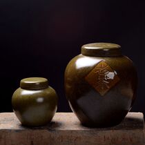 Five fold Jingdezhen tea foam glaze loose tea storage tea pot Puer tea waking tea old tea storage tank tea set accessories