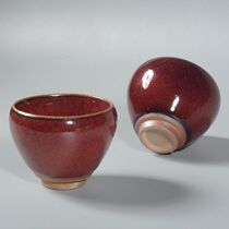 Jingdezhen handmade rough pottery kiln Red high temperature ceramic Puer Cup kung fu tea set tea cup tea cup tea cup