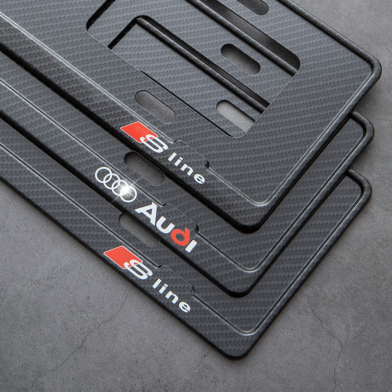 Suitable for Audi Plate A4L A4L Q5 Q5 Q7 Q7 A3 A5 A6L A6L frame Carbon fiber license plate frame