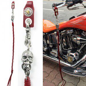 Haremy Locomotive Float with Indian gold wing brake clutch Skull and skull decoration genuine leather lengthened horn flow Su