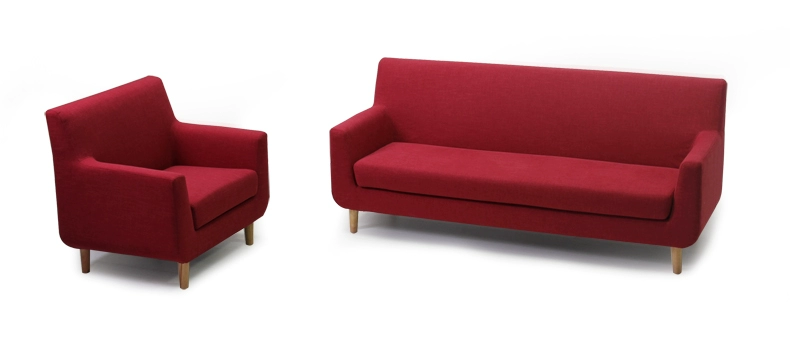 Tối giản hiện đại vải sofa kích thước căn hộ phòng khách toàn bộ đa người sofa vải kết hợp 8011 ghế sofa gỗ nguyên khối