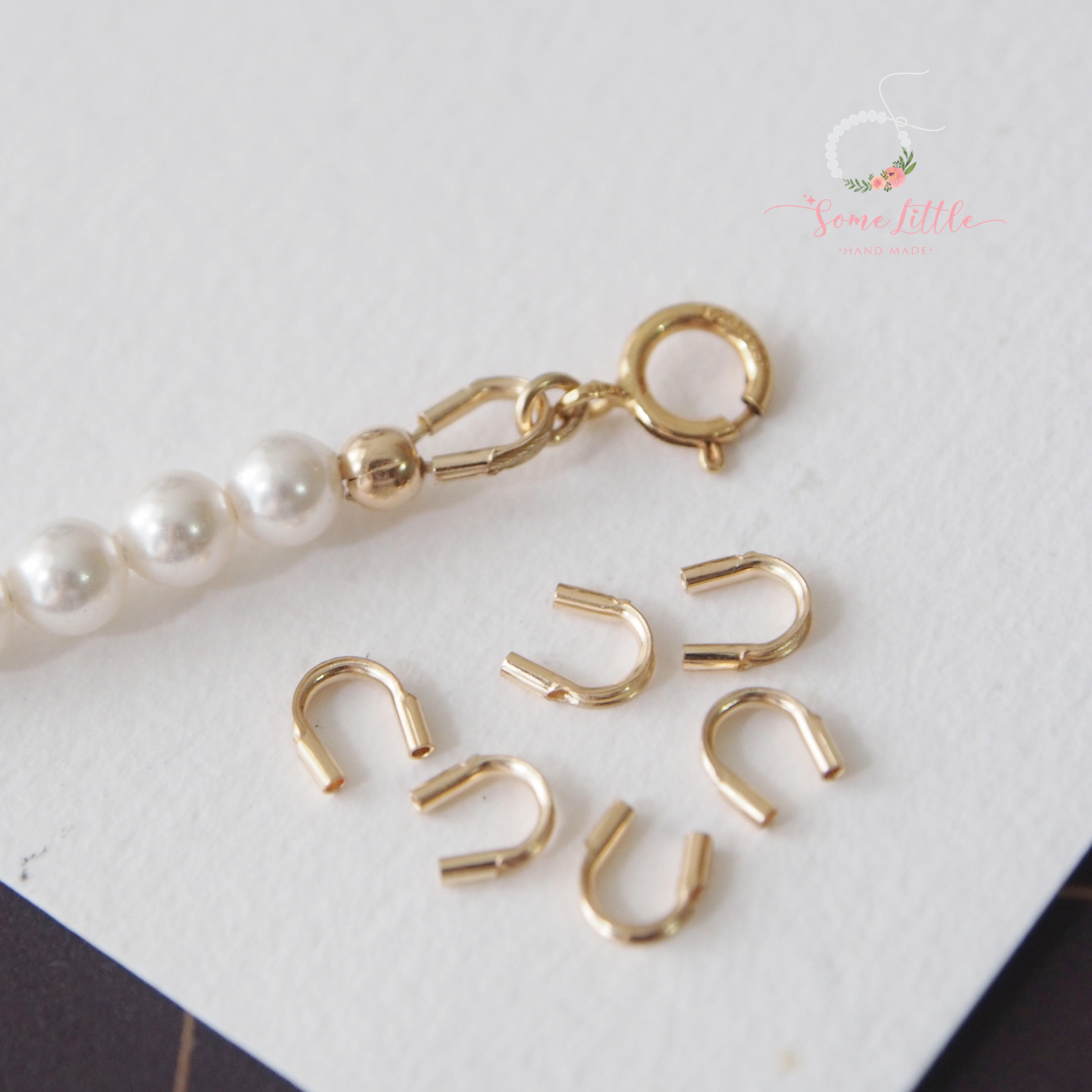 14K Bag Gold Note Gold USA Import Accessories Not To Drop Color Handmade Necklace Closeout Bag Button U Type Wire Protector Horseshoe Buckle