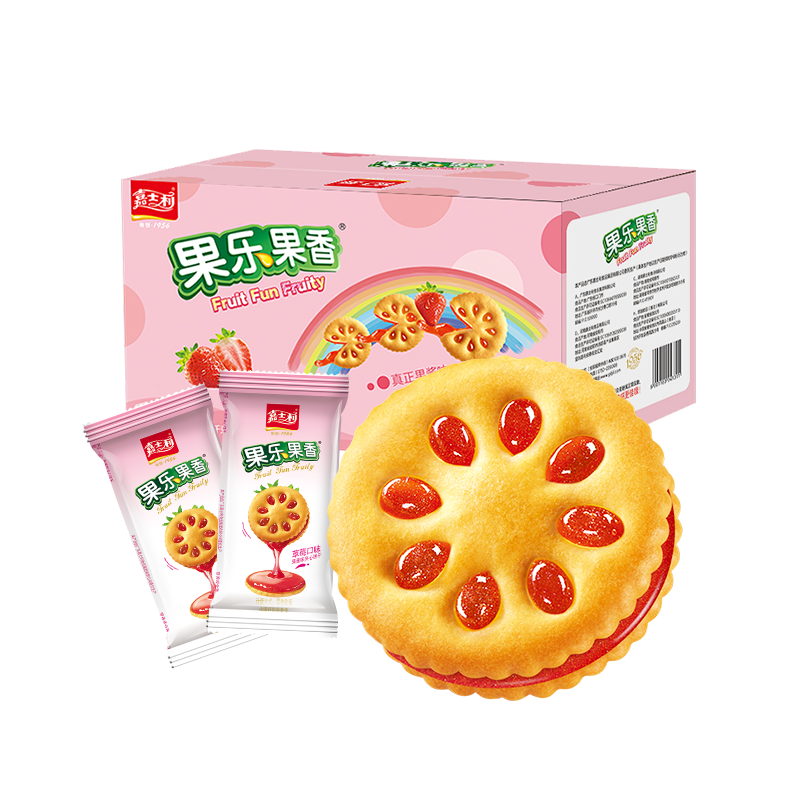 嘉士利果乐果香夹心饼干整箱散装多口味果酱小圆饼糕点心零食小吃 小嘉实拍商品图