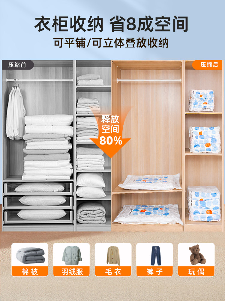 Storage Doctor Vacuum Compression Bags for Storing Quilts, Clothes, and down Jackets in Suitcases