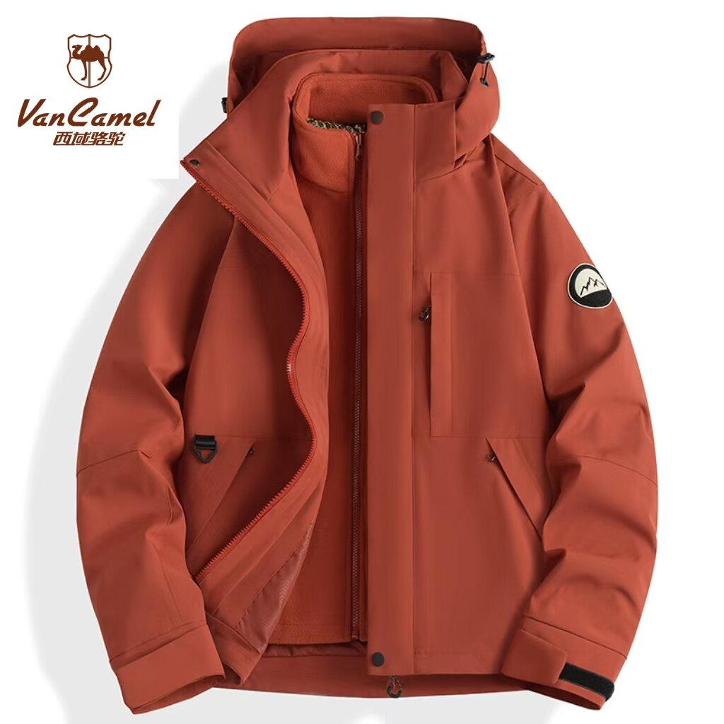 Western Camel 3-in-1 防水防風登山ジャケット（取り外し可能なフリースライナー付き、男女兼用）