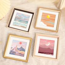 Oil painting stick photo frame swing table hanging wall square work Save picture frame Framed Children Nordic Wind Small Table Face Hem