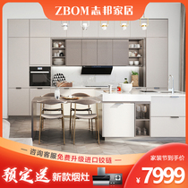Zhibang kitchen cabinet custom kitchen cabinet decoration quartz stone countertop modern simple simple love