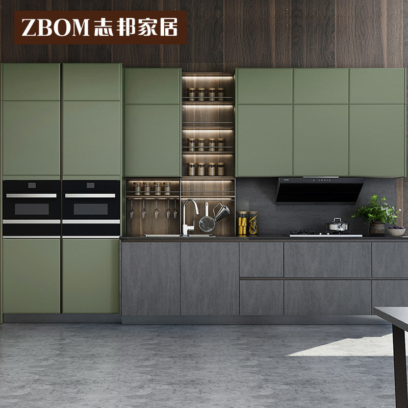 Zhibang Overall Cabinet Custom Kitchen Overall Furnishing Modern Open Home Assembly Set Made Quartz Stone Moloia