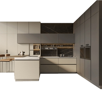 Zhibang Home Kitchen Cabinet Customized Integrated Cabinet Quartz Stone Countertop Open Integrated Stove Cabinet Xingluo