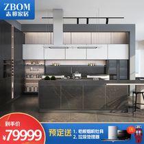 Zhibang cabinet custom whole kitchen cabinet decoration quartz stone countertop Italian luxury high-end kitchen customized Malmo