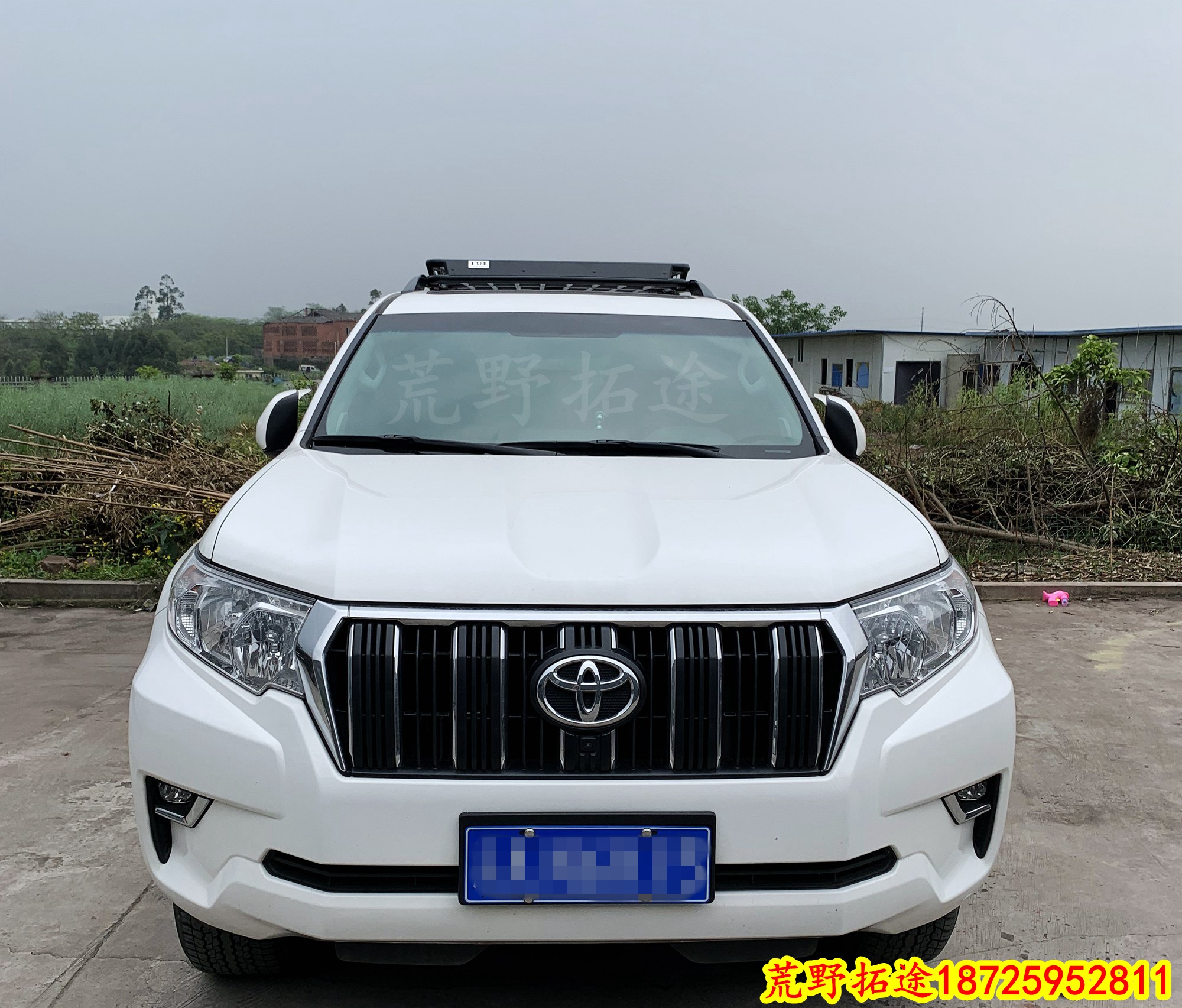 Toyota off-road car Prado domineering modified loading roof frame luggage shelf side tent canopy stainless steel