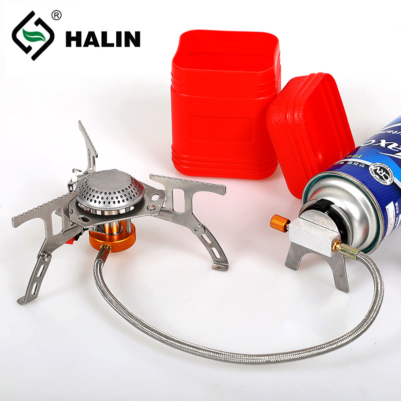 Outdoor picnic stove two-piece burner connected to long gas tank gas stove Portable burner with electronic ignition