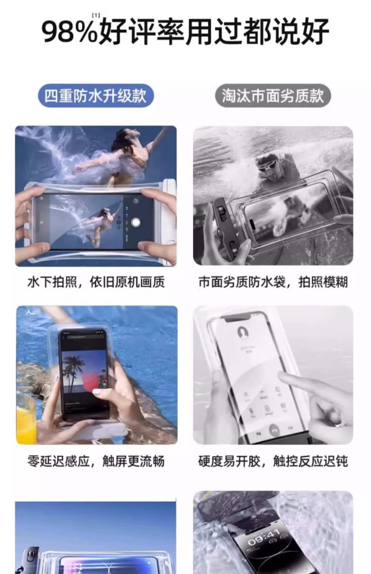 Защитные сумки 手机防水袋可触屏游泳外卖骑手专用潜水密封袋漂流装备防水手机套 Sonam Sunlum