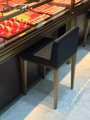 Jewelry store special chair high stool stainless steel front backrest gold shop chair cashier reception bar chair