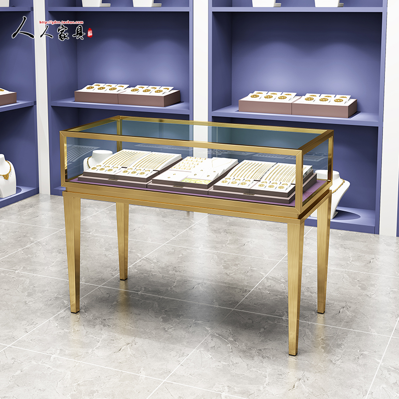 Jewelry Exhibition Cabinet Ornament Counter Glass Exhibition Cabinet Antique Jade Minimalist Display Cabinet Boutique Jewellery Exhibition Cabinet