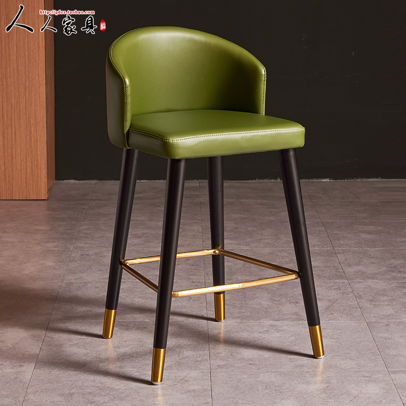 Bar Bench Home Modern Minimalist Bar Chair High Footstool Net Red Light Lavish Bar Stool Solid Wood High Foot Chair