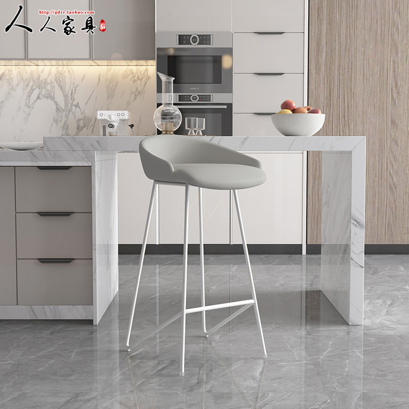 Modern minimalist bar chair net red home high chair Nordic cafe milk tea shop backrest wrought iron bar chair