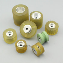 Kawi electronic tugboat pneumatic long arm Carvey polyurethane rubber tugboat concave flat wheel gear tug cloth wheel