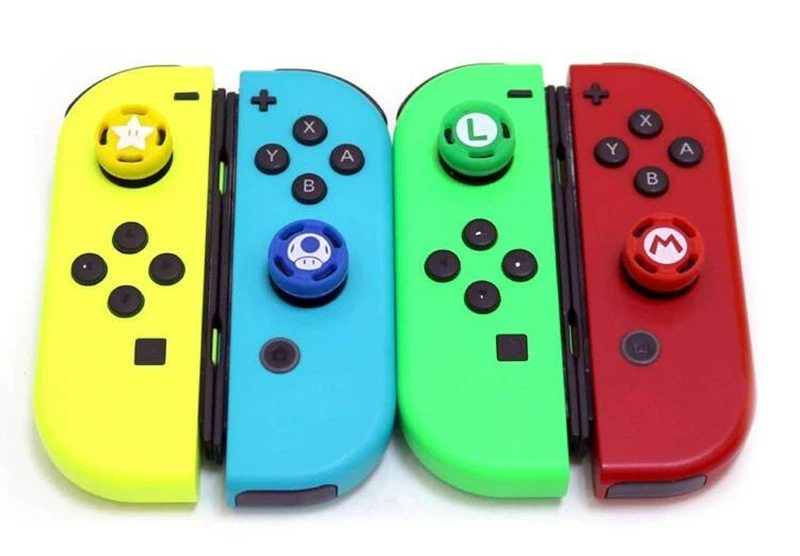 Mũ lưỡi trai Nintendo Switch NS Mario xử lý nắp rocker Nút chuyển đổi nắp Phụ kiện silicon - Cần điều khiển tay cầm chơi game bluetooth