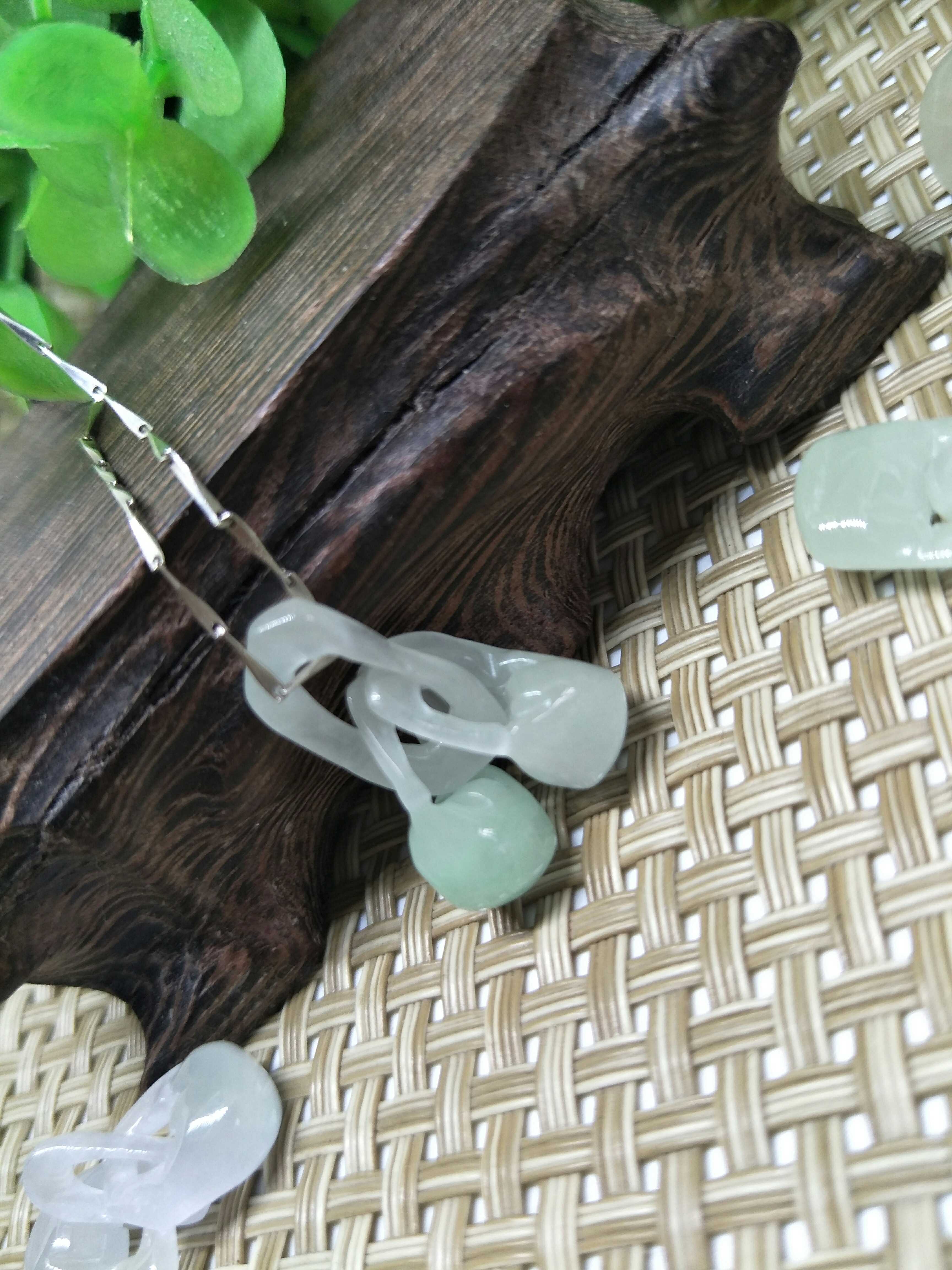 Jade Concentric Lock Jade Bracelet Mặt dây chuyền Vòng chân DIY Trang sức Ngọc tự nhiên - Vòng chân lắc chân nữ bạc ta