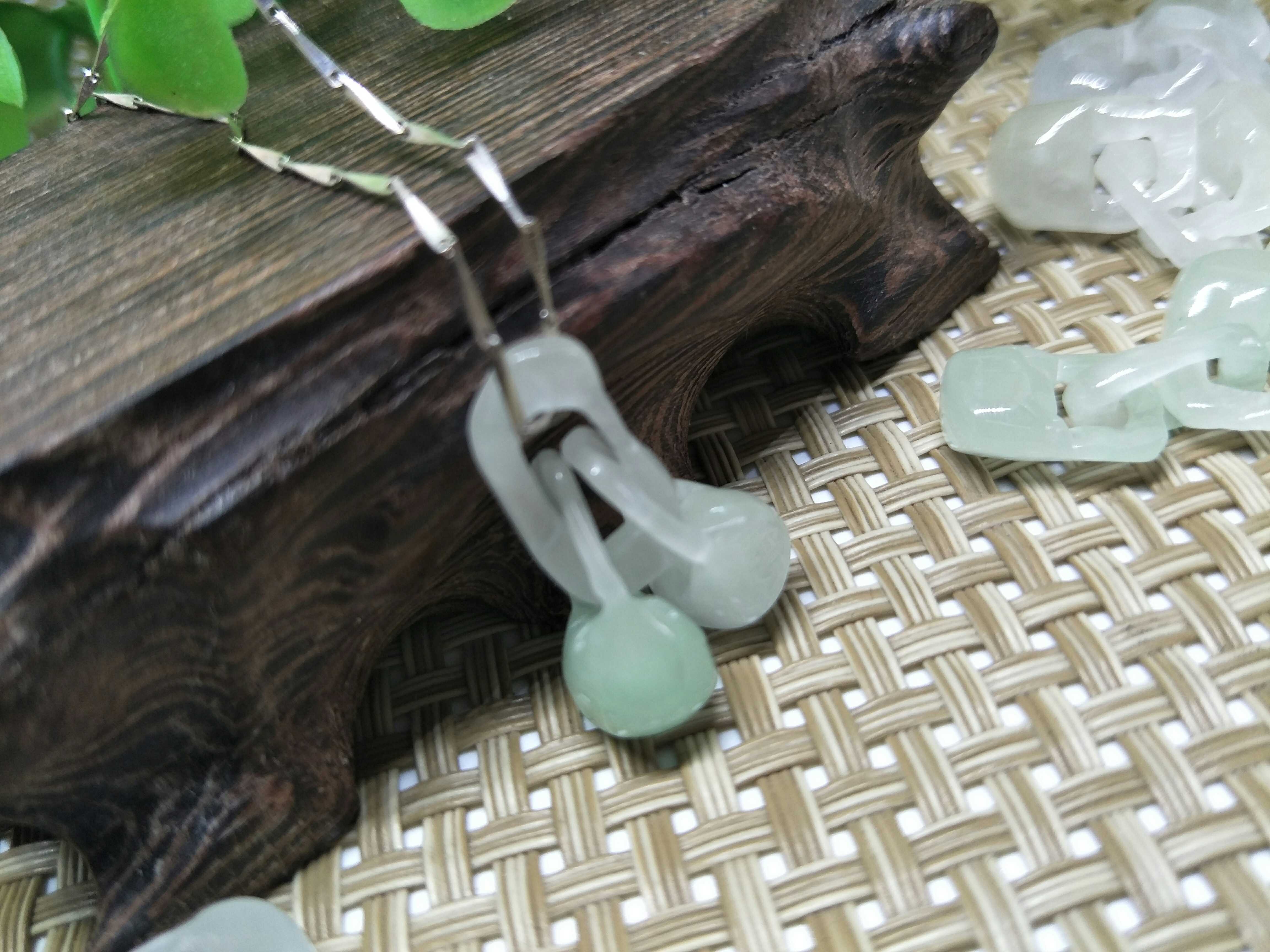 Jade Concentric Lock Jade Bracelet Mặt dây chuyền Vòng chân DIY Trang sức Ngọc tự nhiên - Vòng chân lắc chân nữ bạc ta