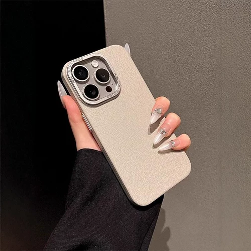 Apple, совместимый iPhone 15, чехол для телефона, металлический объектив, ультратонкий защитный чехол подходит для мужчин и женщин, из натуральной кожи, iphone, 15promax, изысканный стиль, защита при падении, простой и элегантный дизайн