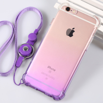 iPhone6 mobile phone shell Apple 6splus thin 6s transparent se soft iphonese silicone 6plus protective cover 7plus fall-proof 8plus female models hang