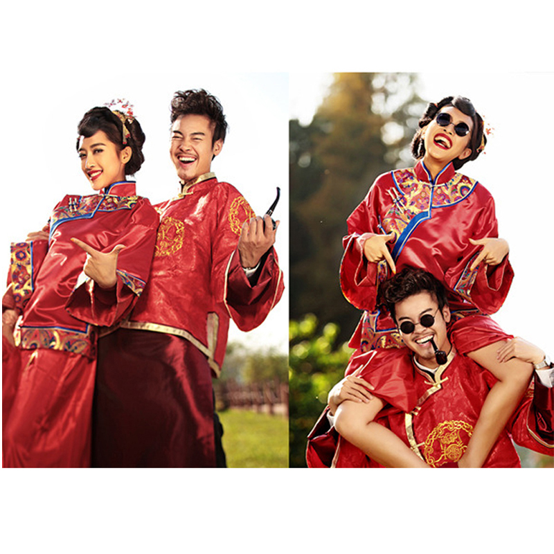 [USD 15.68] Chinese style costume wedding dress with props pipe