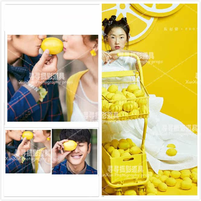 Wedding Dress Photography Props Simulation Lemon Fruit Apple Photo Props Photo Gallery Baby Photos The Real Shooting Props