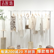 Clothing store display stand Floor-to-ceiling clothes rack Simple stainless steel shelves Womens store Korean version hangers men