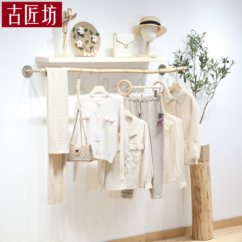 Online Red Folk Juku Branches Show Rack Clothing Shop Hotel Home Clothes Hanger Women's Clothing Shop Show Brief are hanging on display