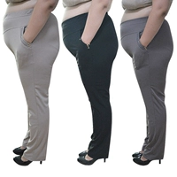 Kích thước cực lớn 200 kg mẹ béo nạp phân bón để tăng quần dài cho nữ giữa và eo cao mùa thu và quần dày váy tuổi trung niên
