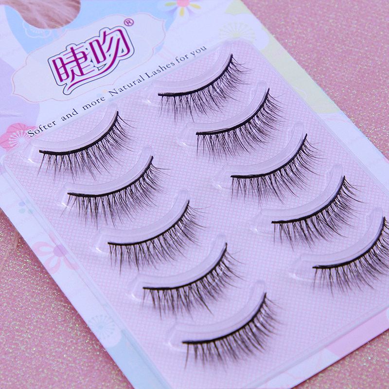 Mascara T03 Soft Pointed Tail Natural Fairy Fake Eyelash Handmade Cross Vegetarian face Naked Eye Eyelash Woman
