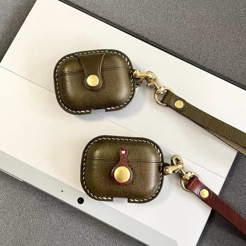 AirPods Pro, Pro 2 Protective Case Earphone Bag 3Rd Generation 4Th Generation Earphone Case Genuine Leather Apple Earphone Case Mbox Cowhide Original