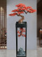 Artificial Plant Bonsai Red Maple Leaf Fake Tree New Chinese Style Decoration for Entrance, Hotel, Restaurant, Entryway, Flower Stand, Floor-Standing