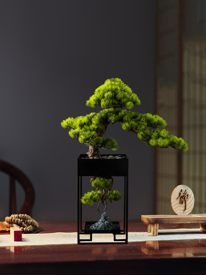 Artificial Welcoming Pine Tree Living Room Decoration Creative Fake Tree Green Plant Tea Room Pine Bonsai Home Office Desktop Decoration