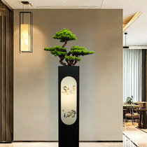 Simulated large green plant bonsai door welcome pine ornaments entrance living room hotel office floor decoration artificial tree