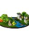 Hotel Table Decoration, Simulated Ornaments, Large Round Table Turntable, Central Table Scene Decoration, Circular Miniature Flower Arrangement Landscape