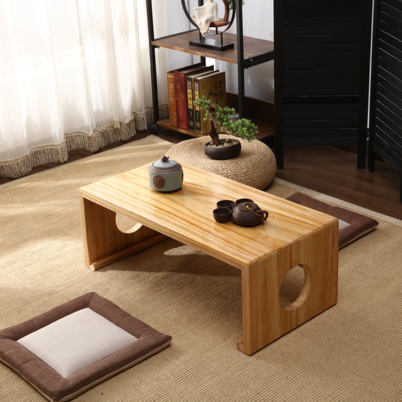 Solid wood tatami small coffee table desk Guoxue table bay window Zen low table floor table Japanese kang table balcony table