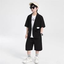 Korean boys summer suit suit 2024 new medium and large boy summer dress summer suit fashionable trend