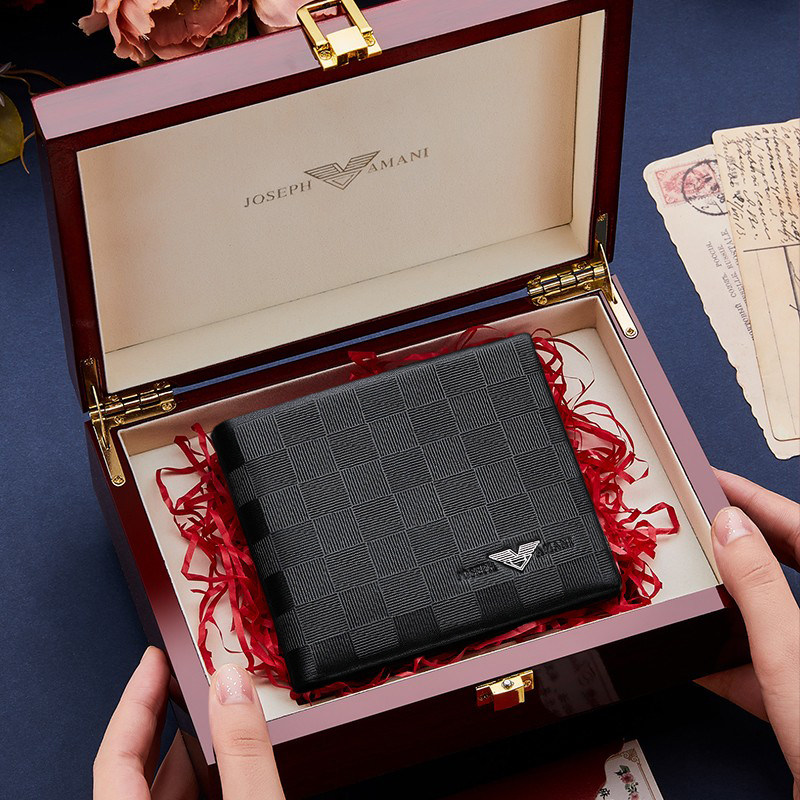 Jo Van Yamani Men's Wallet Men's Genuine Leather 2021 New Short Luxury Brands Pure Bull Leather Money Clip