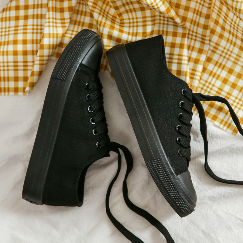 Men's Summer Trendy Shoes, Low-Top Lace-Up Canvas Shoes, Men's All-Black Work Shoes, Korean Style Trendy Versatile Student Shoes, Sneakers Men's Summer Trendy Shoes, Low-Top Lace-Up Canvas Shoes, Men's All-Black Work Shoes, Korean Style Trendy Versatile Student Shoes, Sneakers