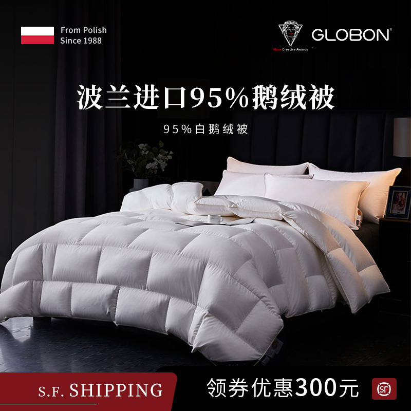Globon Granbain down Quilt Imported from Poland, 95% White Goose down Quilt, Thickened for Winter, Spring and Autumn Quilt Core, Winter Quilt