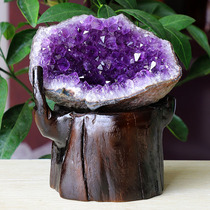 Jingguiren natural amethyst cluster amethyst hole block rough home office living room crystal decoration gift small ornaments