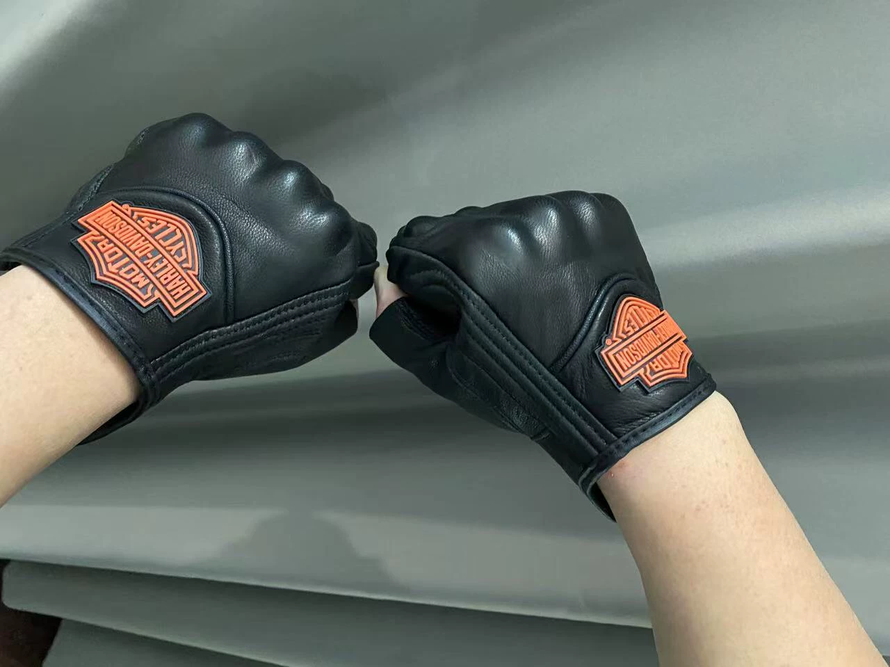 Подходящие для Harley мотоцикла перчатки с короткими пальцами, перчатки с защитой пальцев