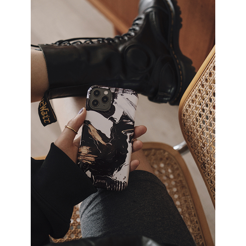 Jueves black gold marble iphone12 mobile phone case Apple 11 hard shell 13 suitable for p40 Huawei mete30